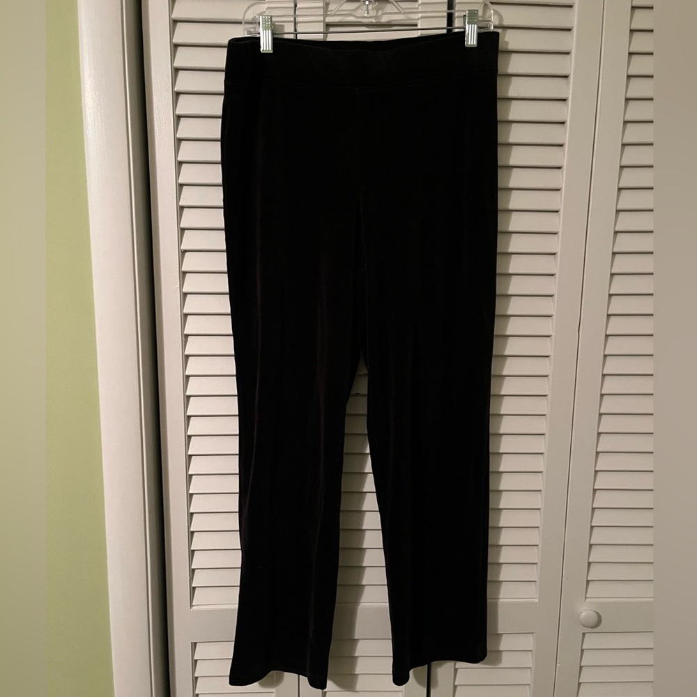 Talbots Velour Black Straight Leg Pants Size Large